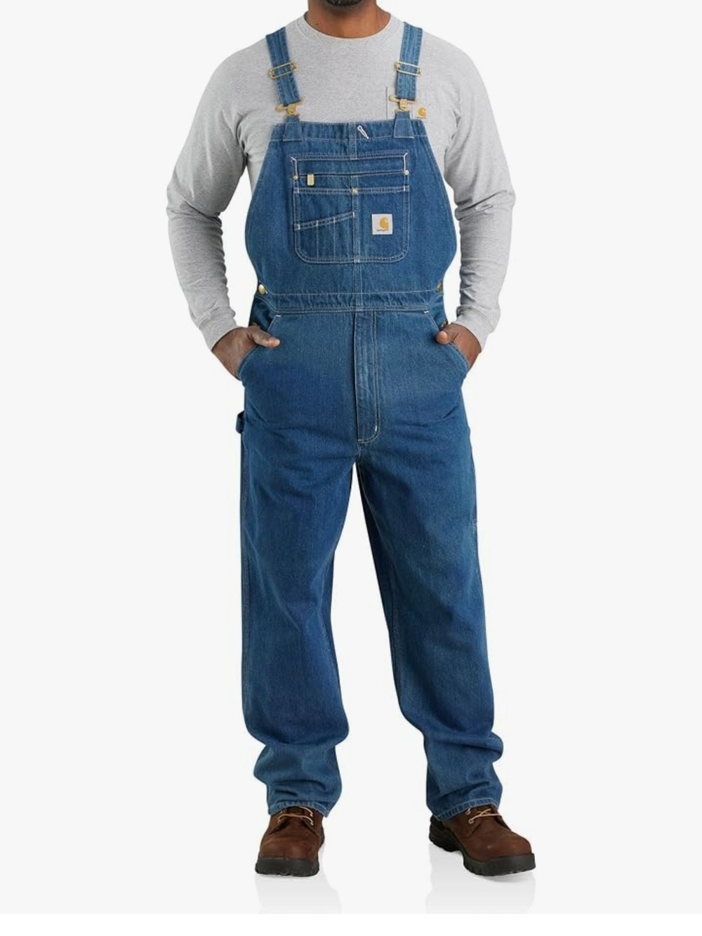 Carhartt Men's Indigo Blue Relaxed Denim Overalls